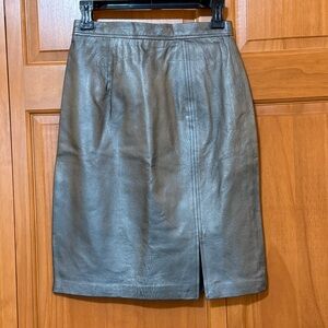 Vintage David Benjamin Silver Genuine Leather Skirt